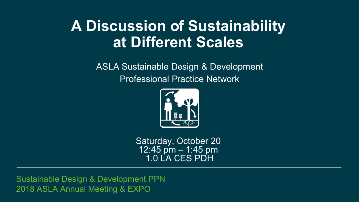 a discussion of sustainability at different scales