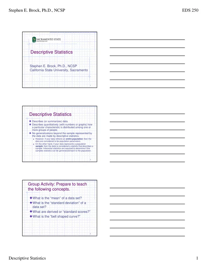 descriptive statistics