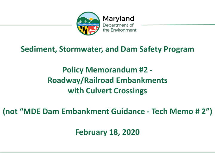 sediment stormwater and dam safety program