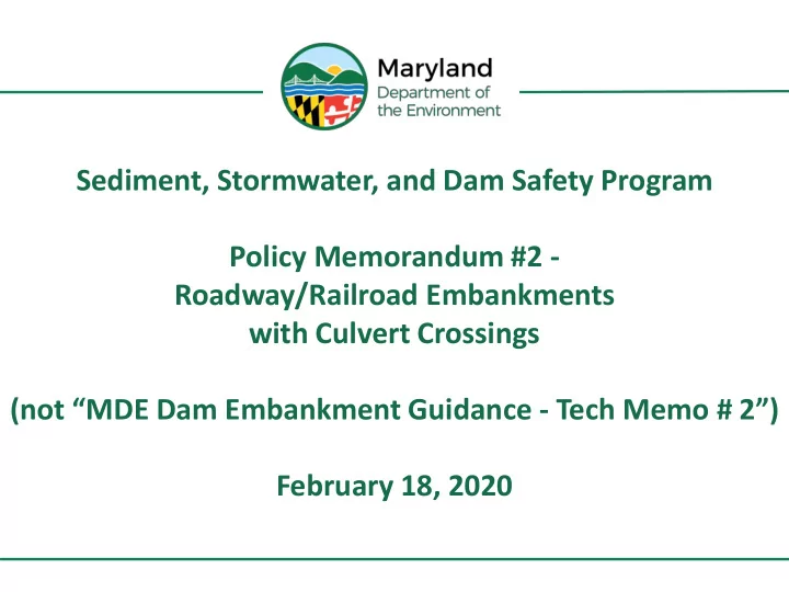 sediment stormwater and dam safety program