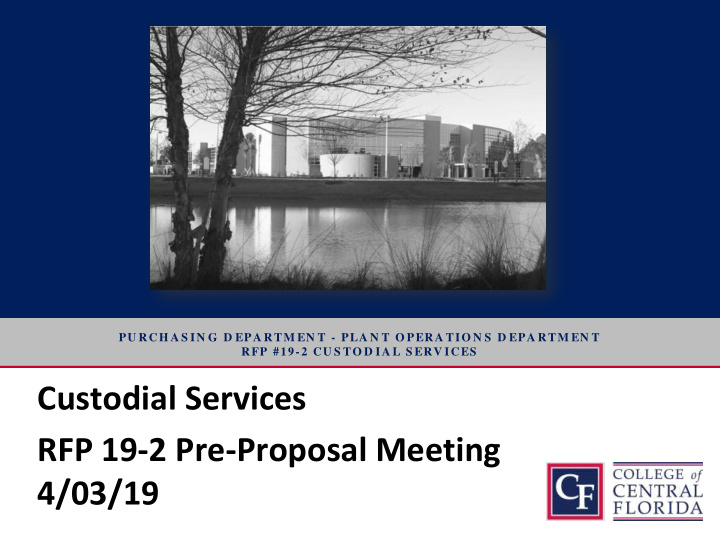 custodial services rfp 19 2 pre proposal meeting 4 03 19