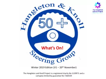Whats On! Winter 2019 Edition (V1  20 th November)  The Hangleton and Knoll Project is a