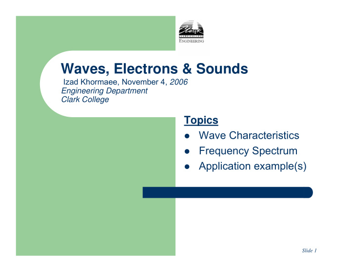 waves electrons sounds