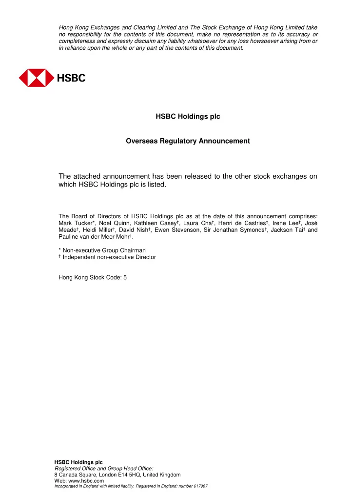 hong kong exchanges and clearing limited and the stock