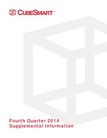 Fourth Quarter 2014  Supplemental Information  Table of Contents  Analyst Information  3  Company