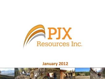 January 2012  PJX RESOURCES CRANBROOK AREA  GOLD PROPERTIES  Location Map Cranbrook Area,
