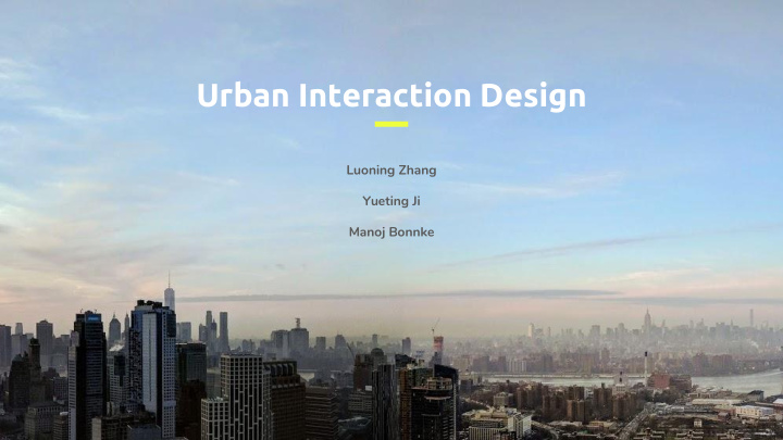 urban interaction design