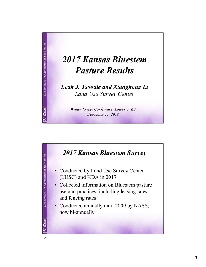 2017 kansas bluestem pasture results