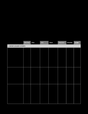 City Presentation  (0 to 70 points)  Judges Name:  RUBRIC &amp; SCORESHEET  Future City Name: