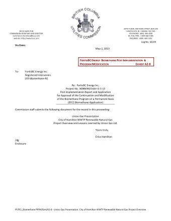 P ROGRAM M ODIFICATION E XHIBIT A2-8  To:  FortisBC Energy Inc.  Registered Interveners (