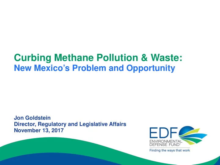 curbing methane pollution waste