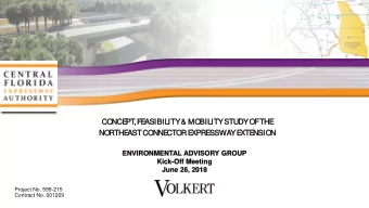 CONCE  PT  , F  , FE  ASIB  IBIL  ILITY &amp;  Y &amp; MOBILITY S  Y STUDY O  DY OF THE  NOR  ORTH