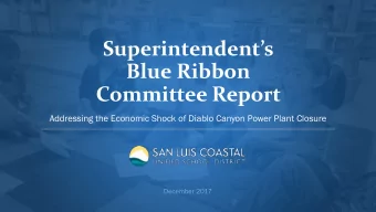 Superintendents  Blue Ribbon  Committee Report  Addressing the Economic Shock of Diablo Canyon