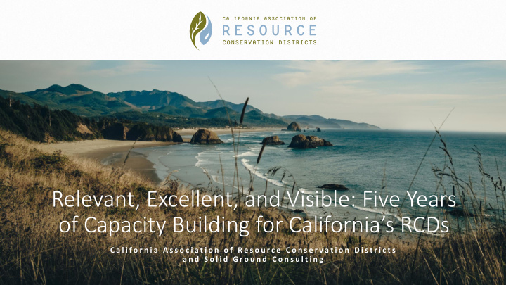 of capacity building for california s rcds