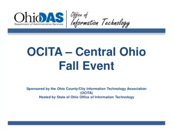 OCITA  Central Ohio  Fall Event  Sponsored by the Ohio County/City Information Technology