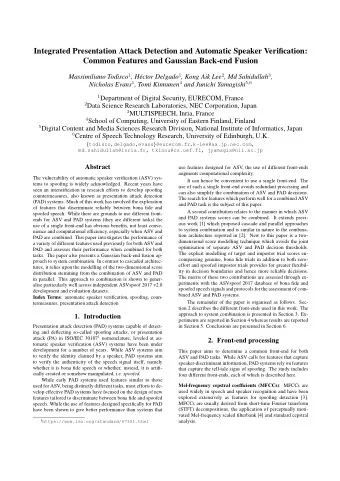 Integrated Presentation Attack Detection and Automatic Speaker Verification:  Common Features and