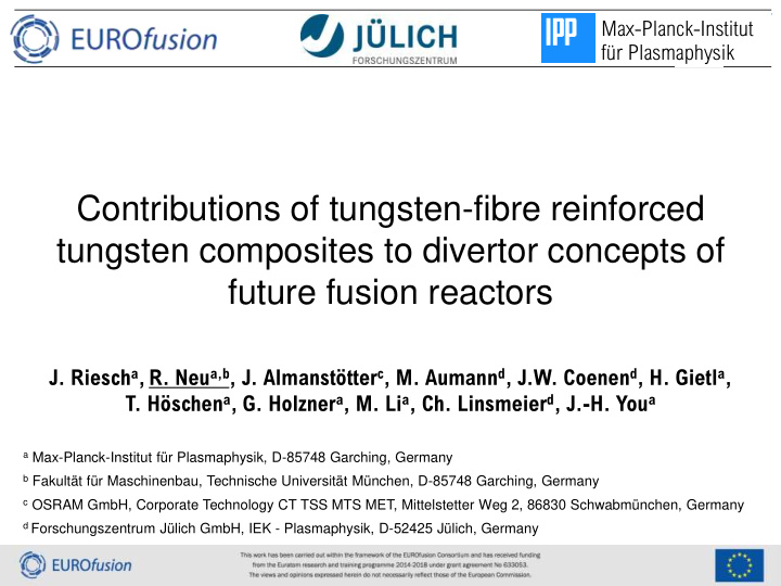 contributions of tungsten fibre reinforced