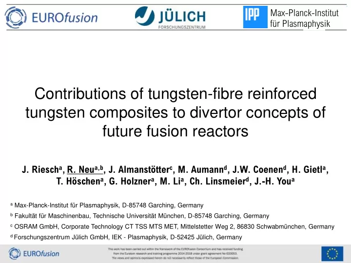 contributions of tungsten fibre reinforced