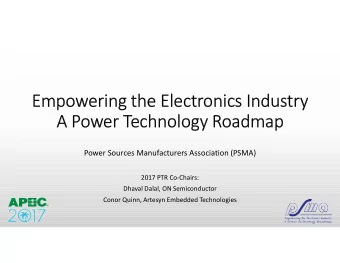 Empowering the Electronics Industry  A Power Technology Roadmap  Power Sources Manufacturers