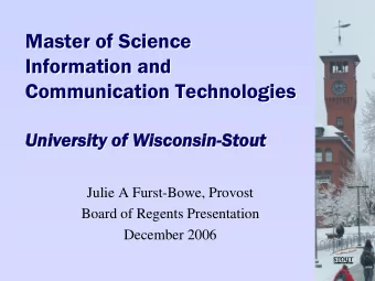 Master of Science  Master of Science  Information and  Information and  Communication Technologies