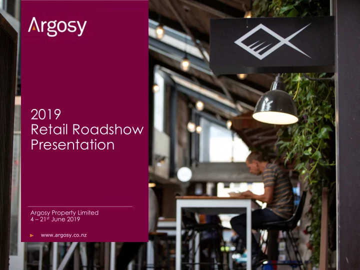 2019 retail roadshow presentation