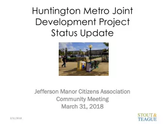 Development Project  Status Update  Jefferson  son Manor  nor Citizens  ens Assoc  ssociation