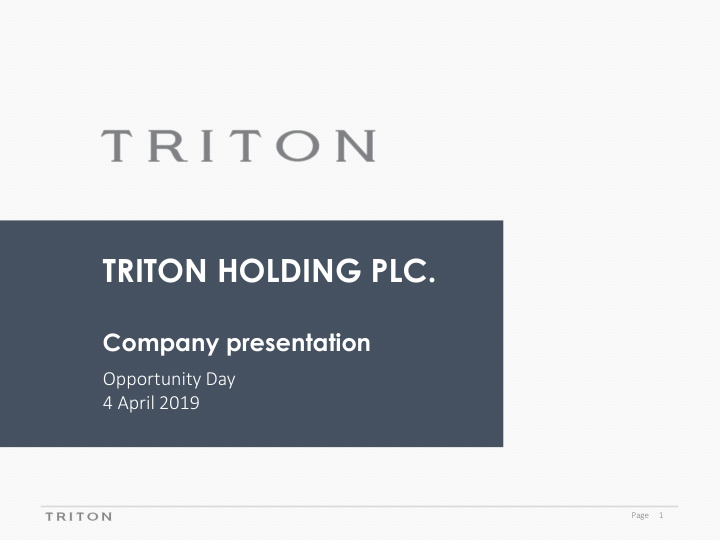 triton holding plc