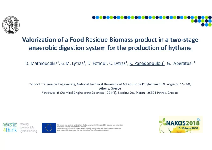 valorization of a food residue biomass product in a two
