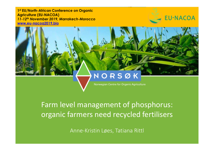 farm level management of phosphorus organic farmers need