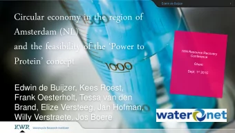 Circular economy in the region of  Amsterdam (NL) and the feasibility of the Power to Protein
