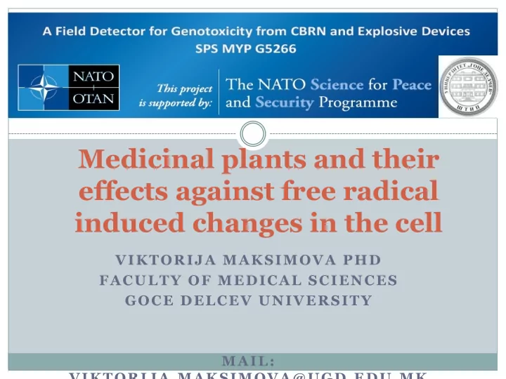 medicinal plants and their effects against free radical