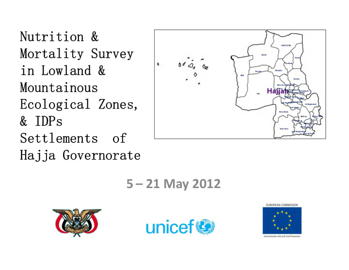 nutrition mortality survey in lowland mountainous