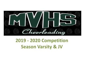2019  2020 Competition Season Varsity &amp; JV Who is eligible to tryout for JV &amp; Varsity