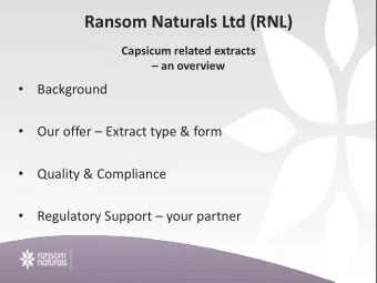 Quality &amp; Compliance   Regulatory Support  your partner  RNL Capsicum Background