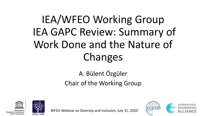 iea wfeo working group