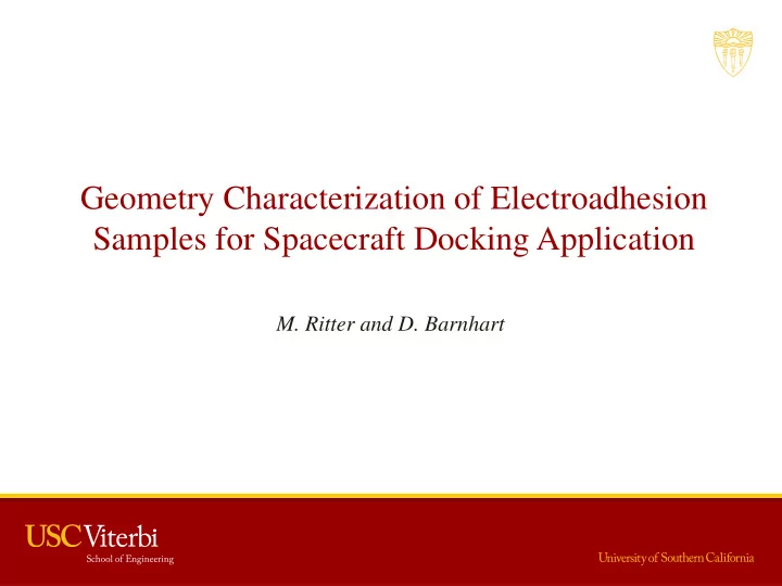 geometry characterization of electroadhesion samples for