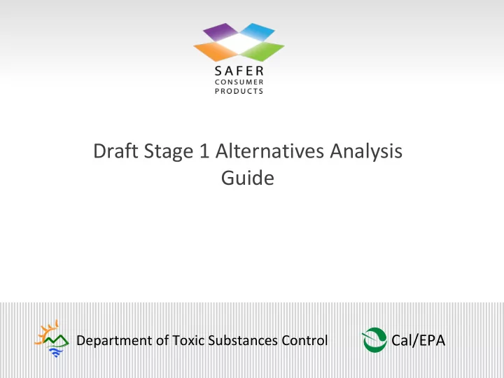 draft stage 1 alternatives analysis guide