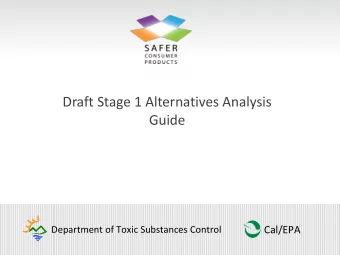 Draft Stage 1 Alternatives Analysis  Guide  Cal/EPA  Department of Toxic Substances Control