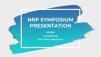 NRP SYMPOSIUM  PRESENTATION  SPMS04  Li Jiang Rong  River Valley High School  Spin Orbit