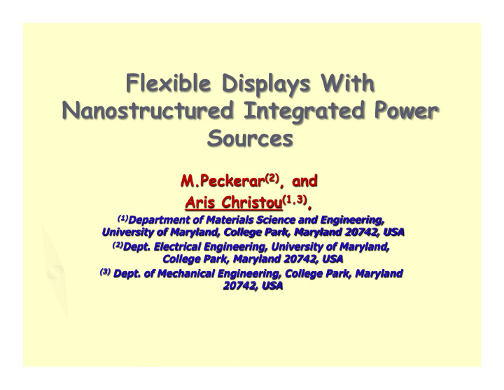 flexible displays with nanostructured integrated power