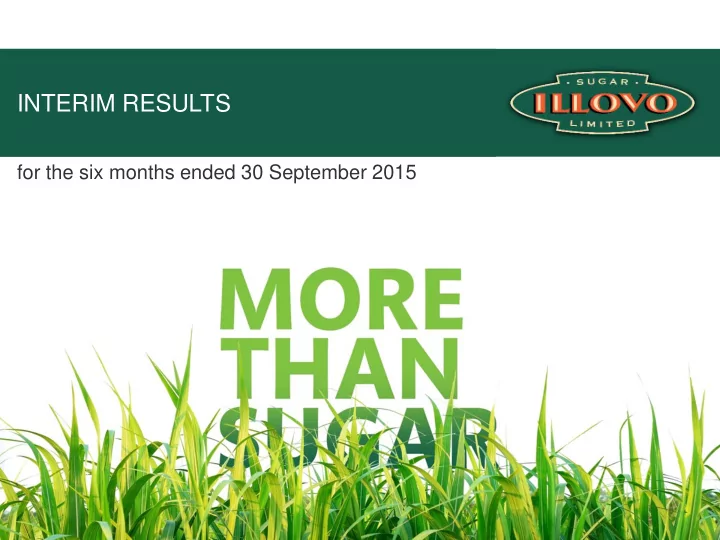 interim results