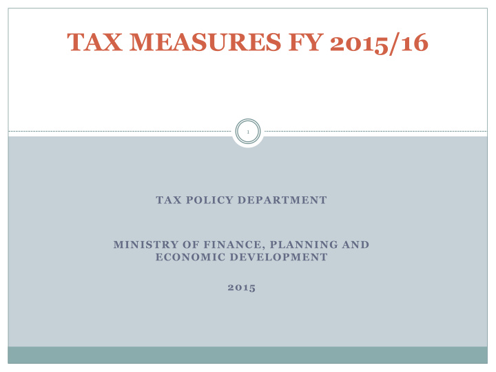 tax measures fy 2015 16