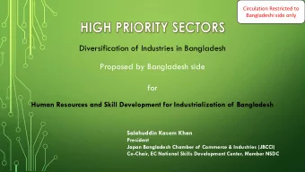 for  Human Resources and Skill Development for Industrialization of Bangladesh  Salahuddin Kasem