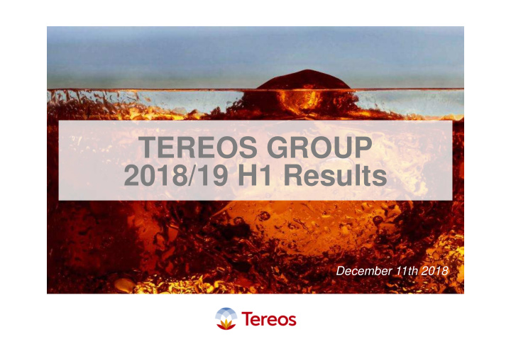 tereos group 2018 19 h1 results