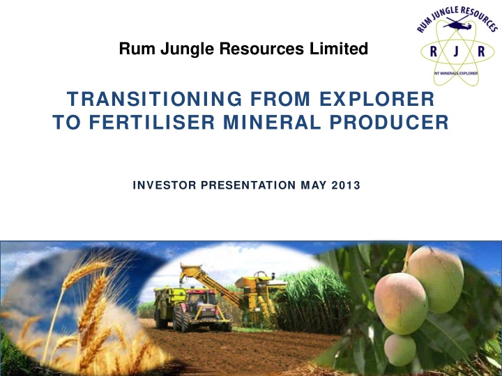 transitioning from explorer to fertiliser mineral producer