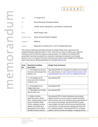 memorandum  date  17 October 2013  to  Ithaca Planning &amp; Development Board  cc  Jennifer