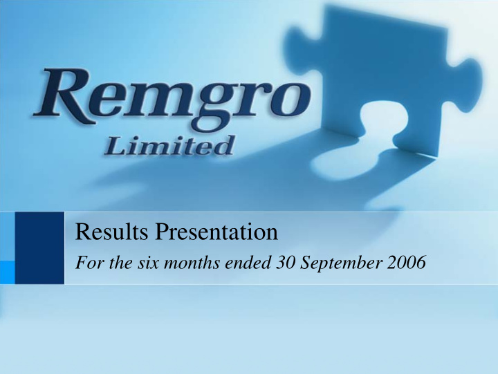 results presentation