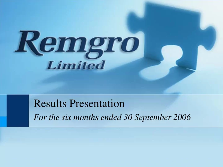 results presentation