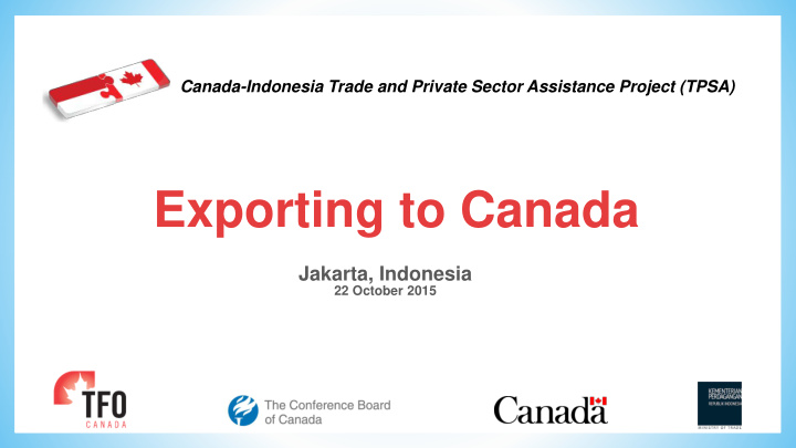 exporting to canada