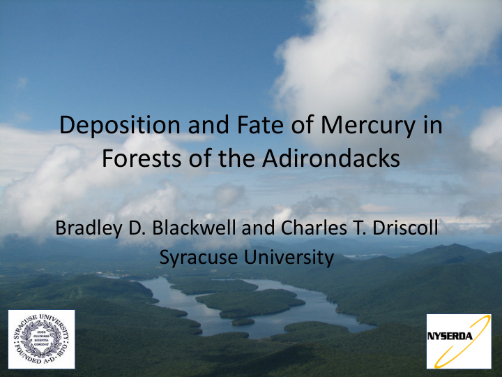 deposition and fate of mercury in forests of the
